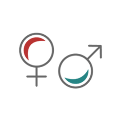 arte com os símbolos representativos do sexo masculino e feminino